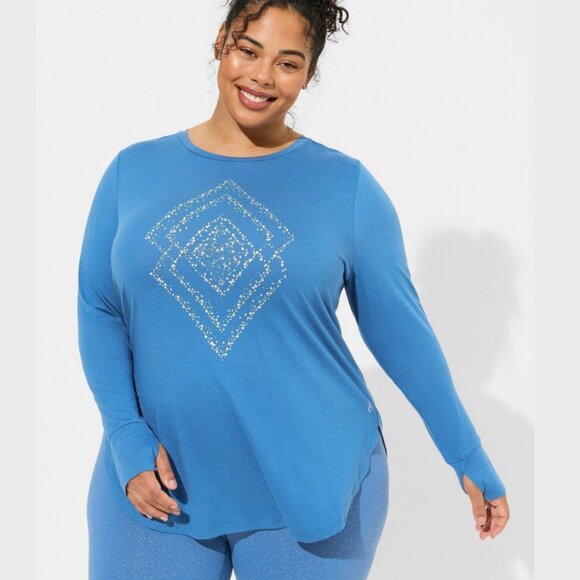 NWT Torrid 2 Performance Cotton Long Sleeve Tunic Length Tee 2X 18 20 - Picture 1 of 8